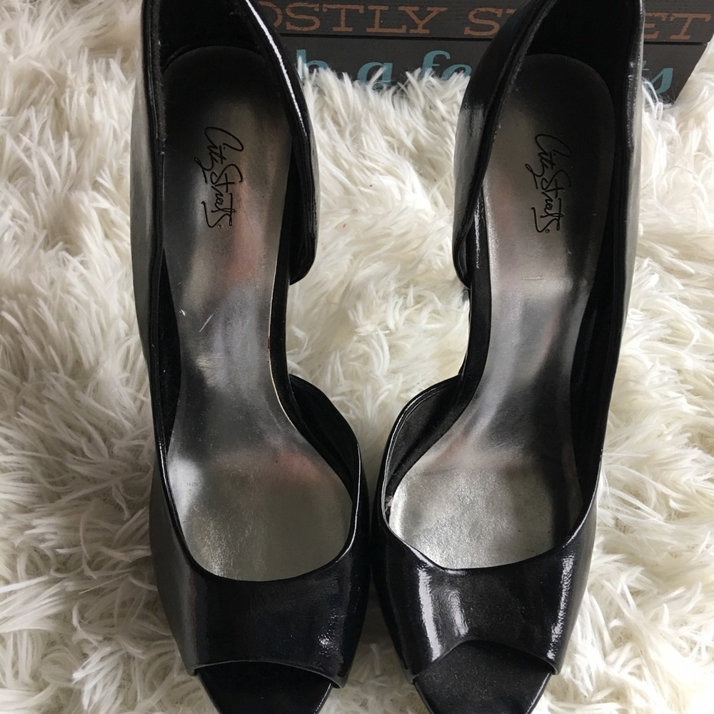 City street 💰black Stiletto heels open toe